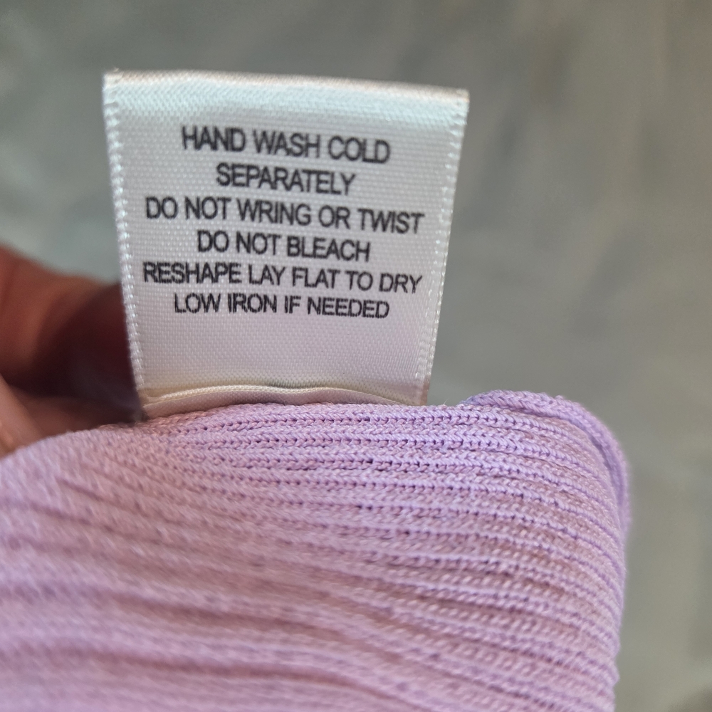 Skies Are Blue Curvy Ribbed Knit Tank Round Neck Lavender Plus Size 3X - Picture 6 of 7